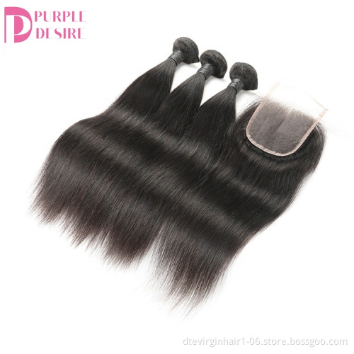 100% human hair extension, Wholesale brazilian virgin hair, brazilian virgin human hair weaving bundles with lace front closure